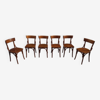 Lot de 6 chaises bistrot bois courbé