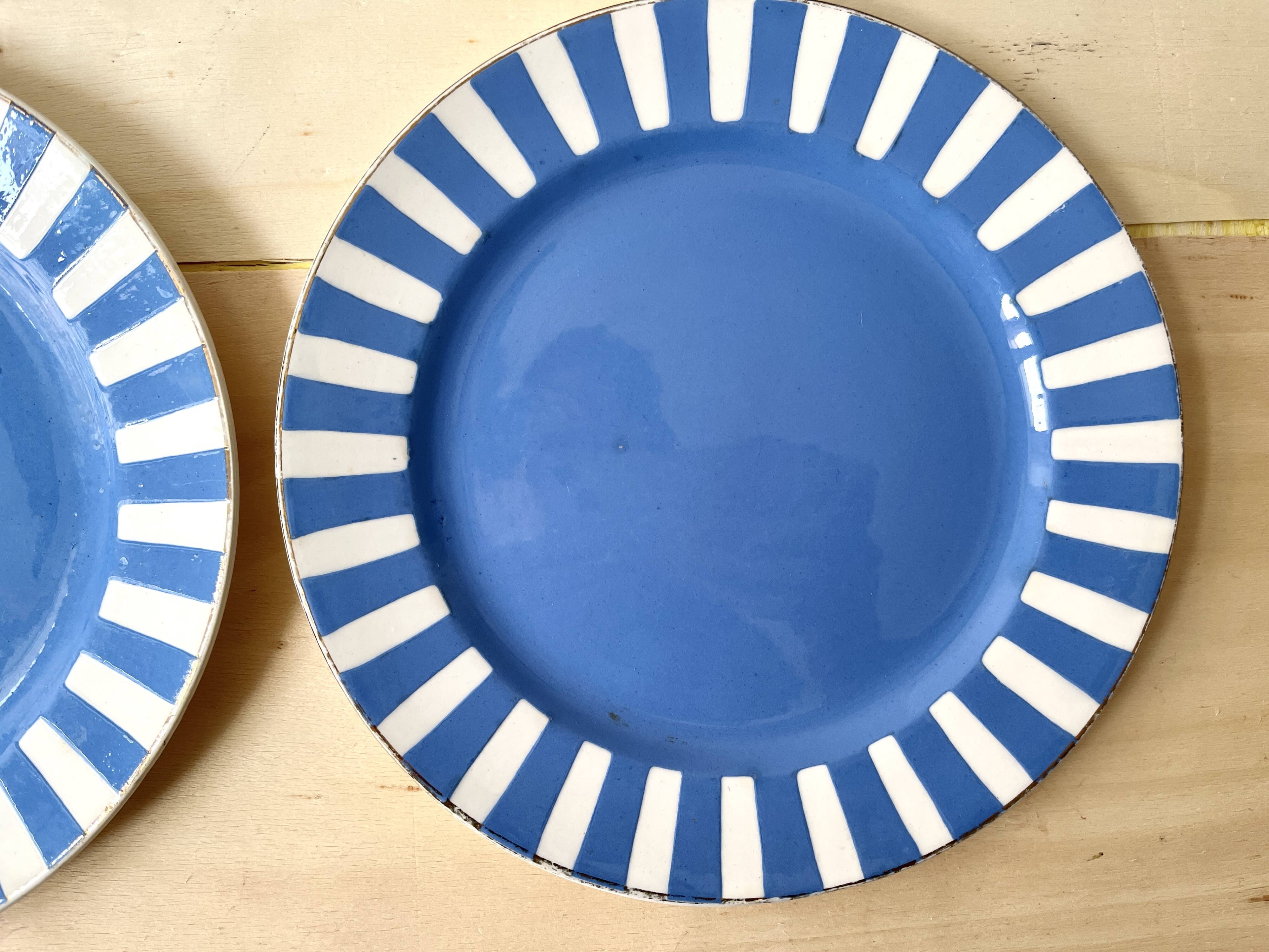 Set of 4 fox trott sarreguemines art deco dessert plates 1930