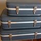 Set of three grey air hostess suitcases / vintage 60s-70s