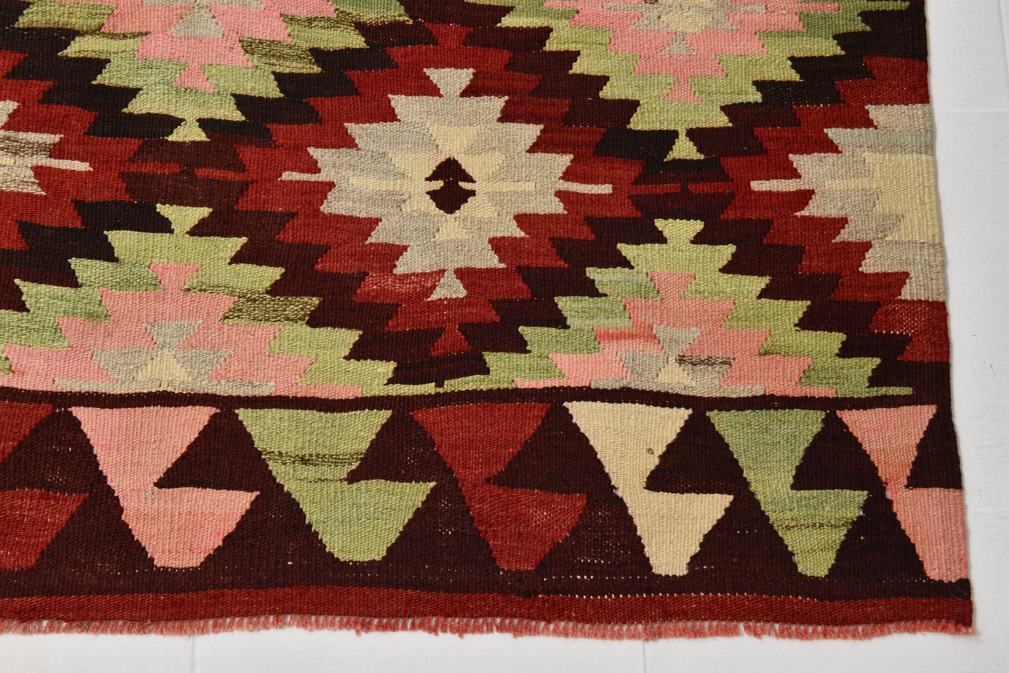 7x9 Modern Geometric Kilim Rug, 202x291Cm