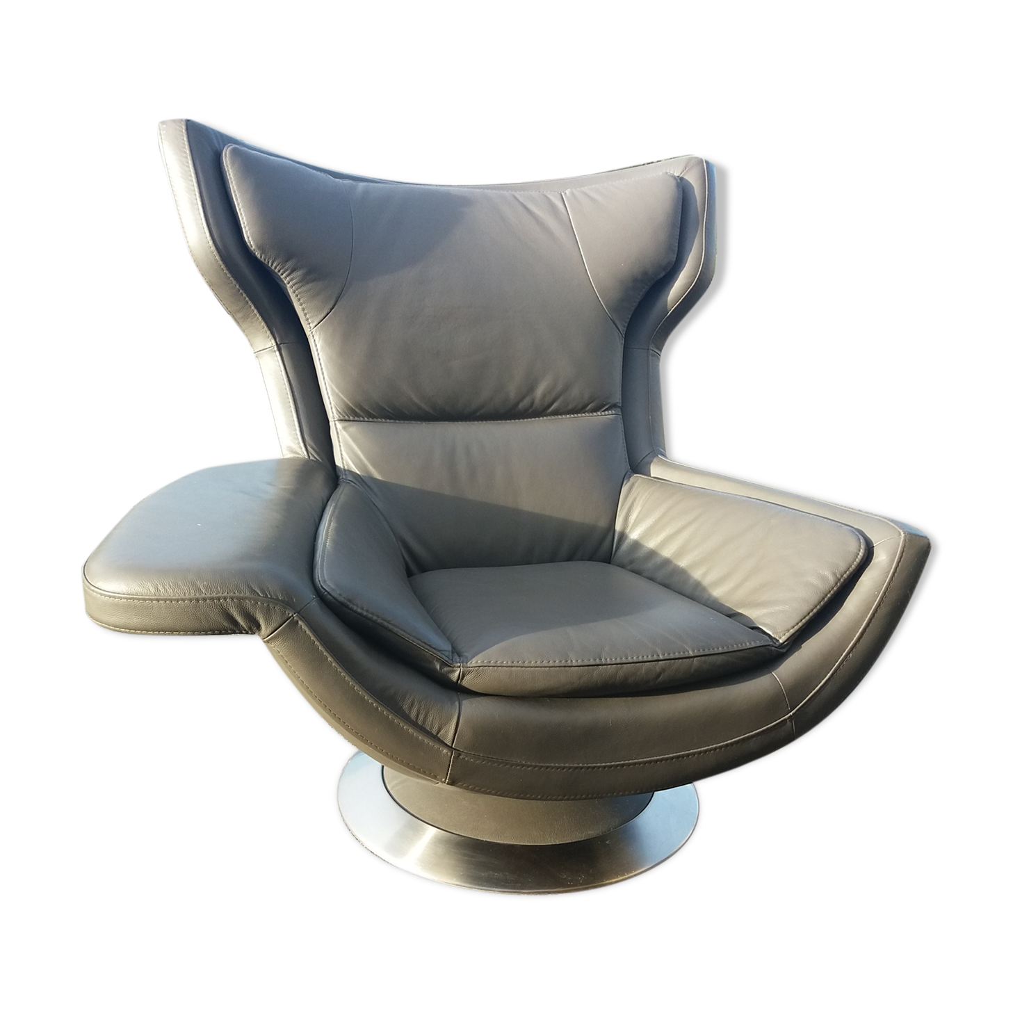 Chair swivel House Moss leather grey year 2000