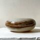 Grand vide poche / cendrier rond en albatre beige