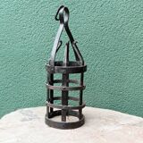 Riveted wrought iron cage suspension