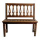 Old church bench in pitch pine, rustic charm and authentic patina.
