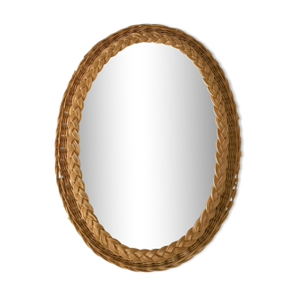 Vintage rattan mirror 47x36 cm 60s