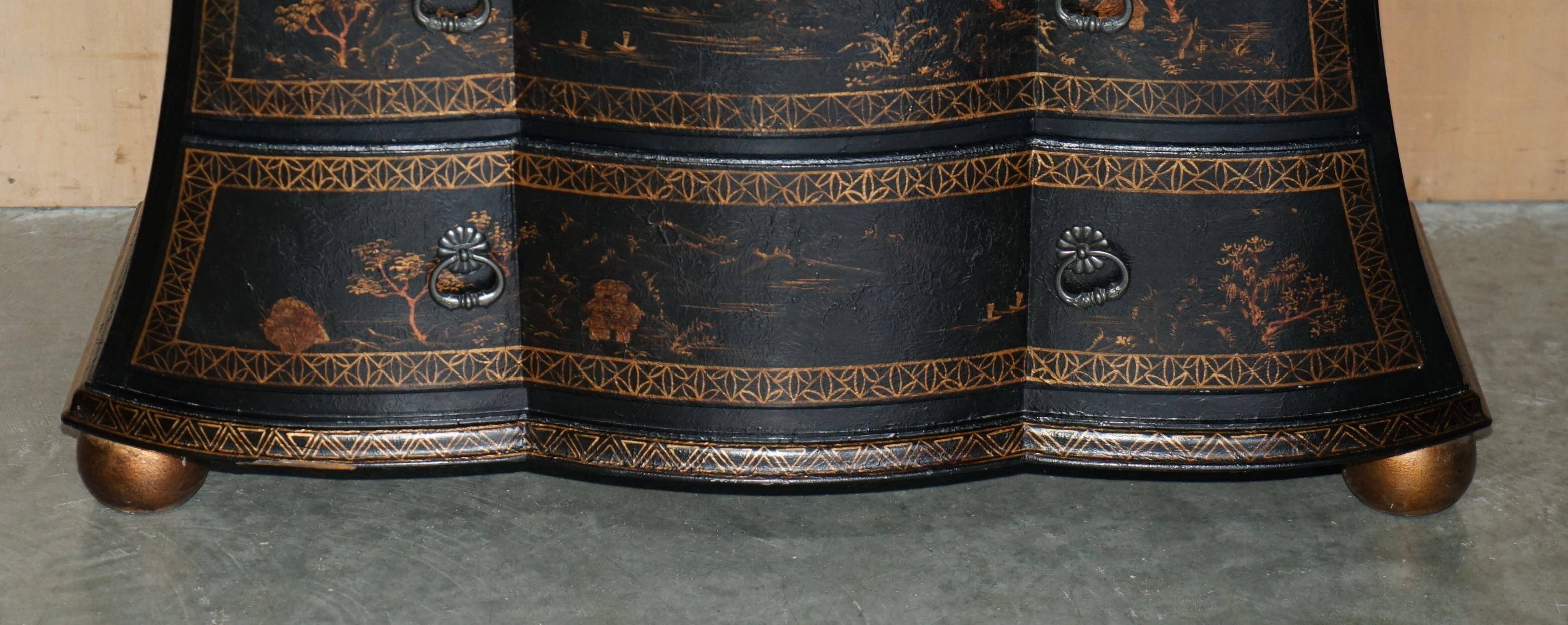 Commode Chinoiserie Antique Peinte à la Main