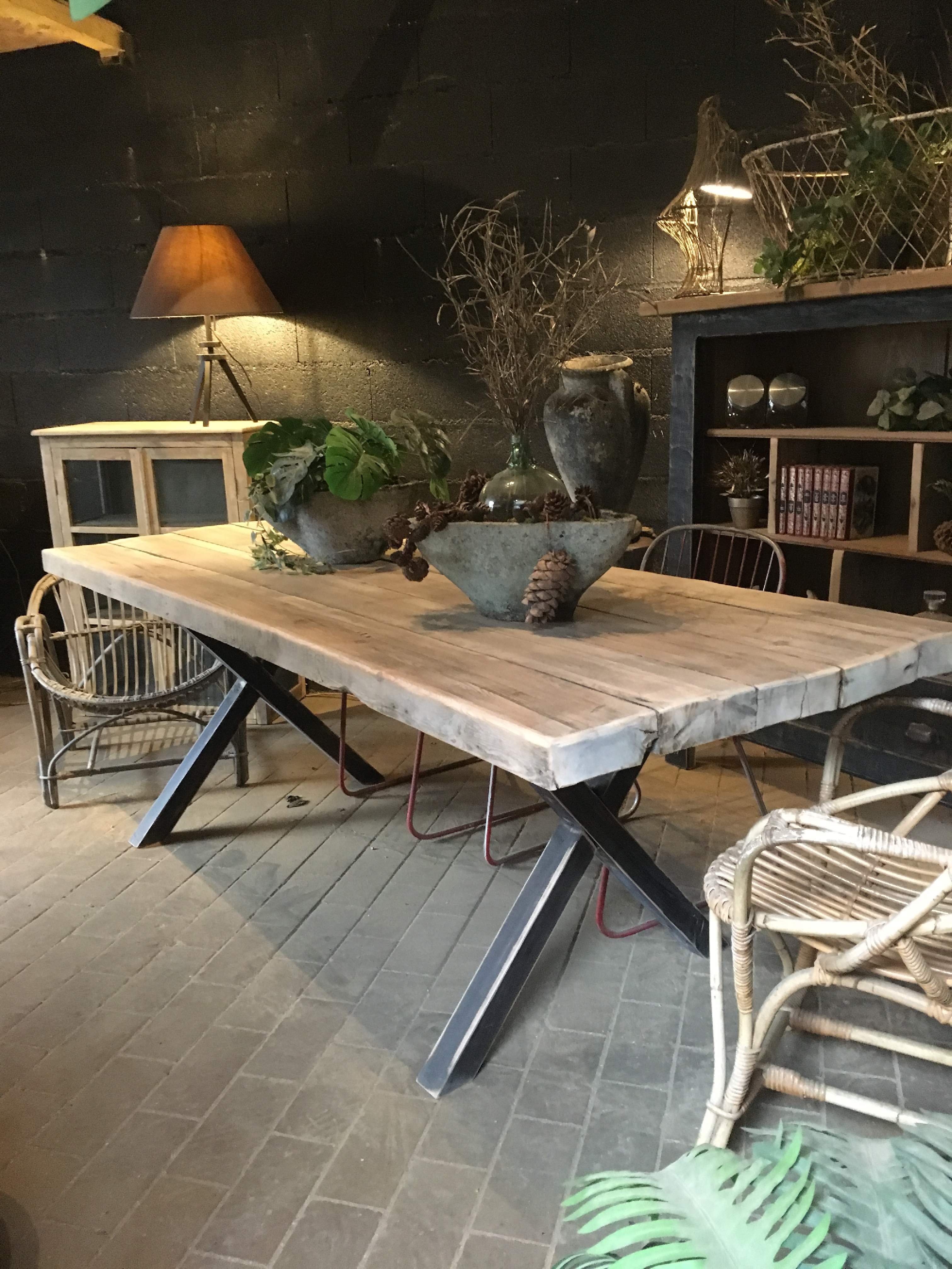 Large artisanal solid wood table