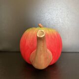 Vintage Apple Teapot in Barbotine – Retro / Cottagecore Decor