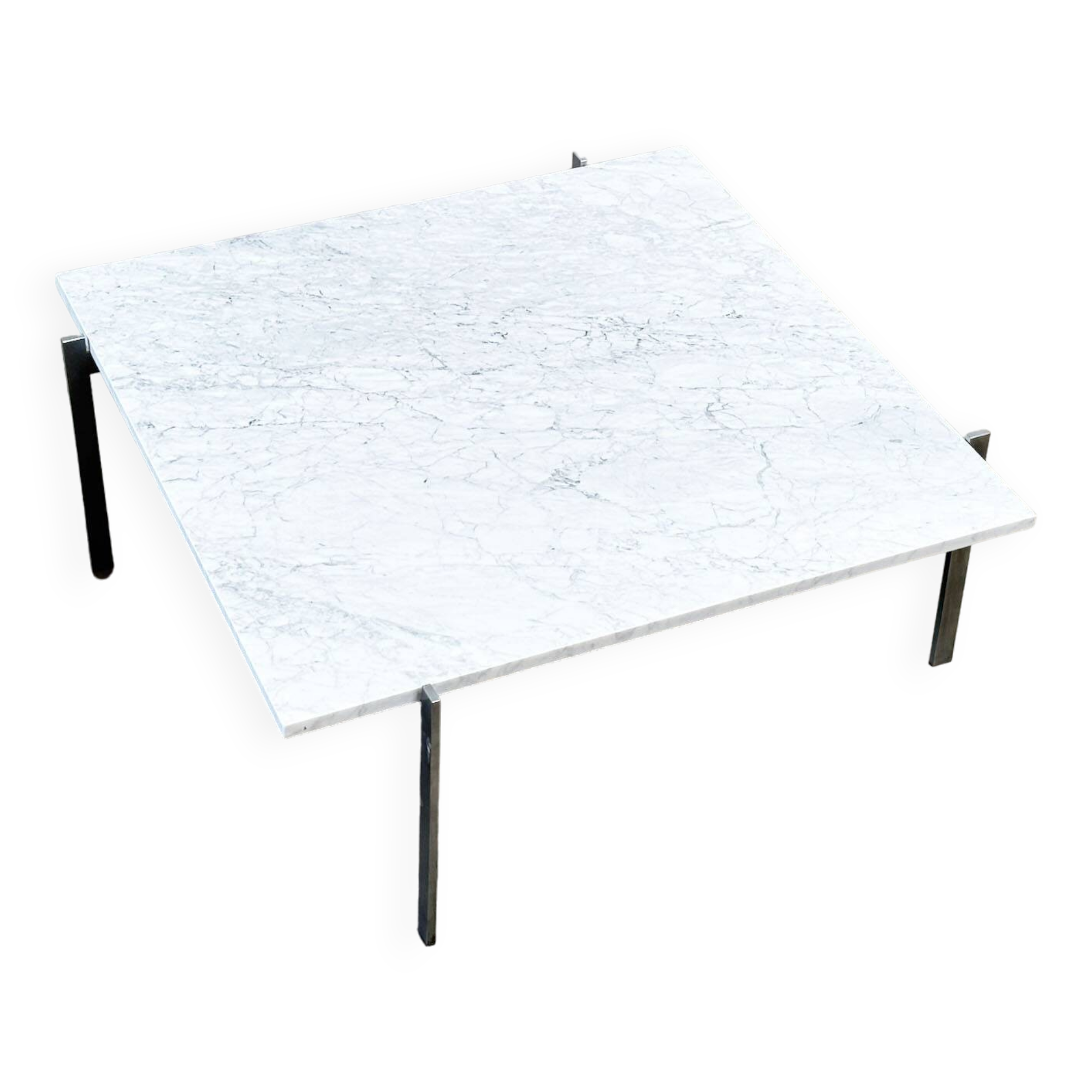Early PK61 coffee table by Poul Kjaerholm EKC Denmark 1956 with Carrara marble top