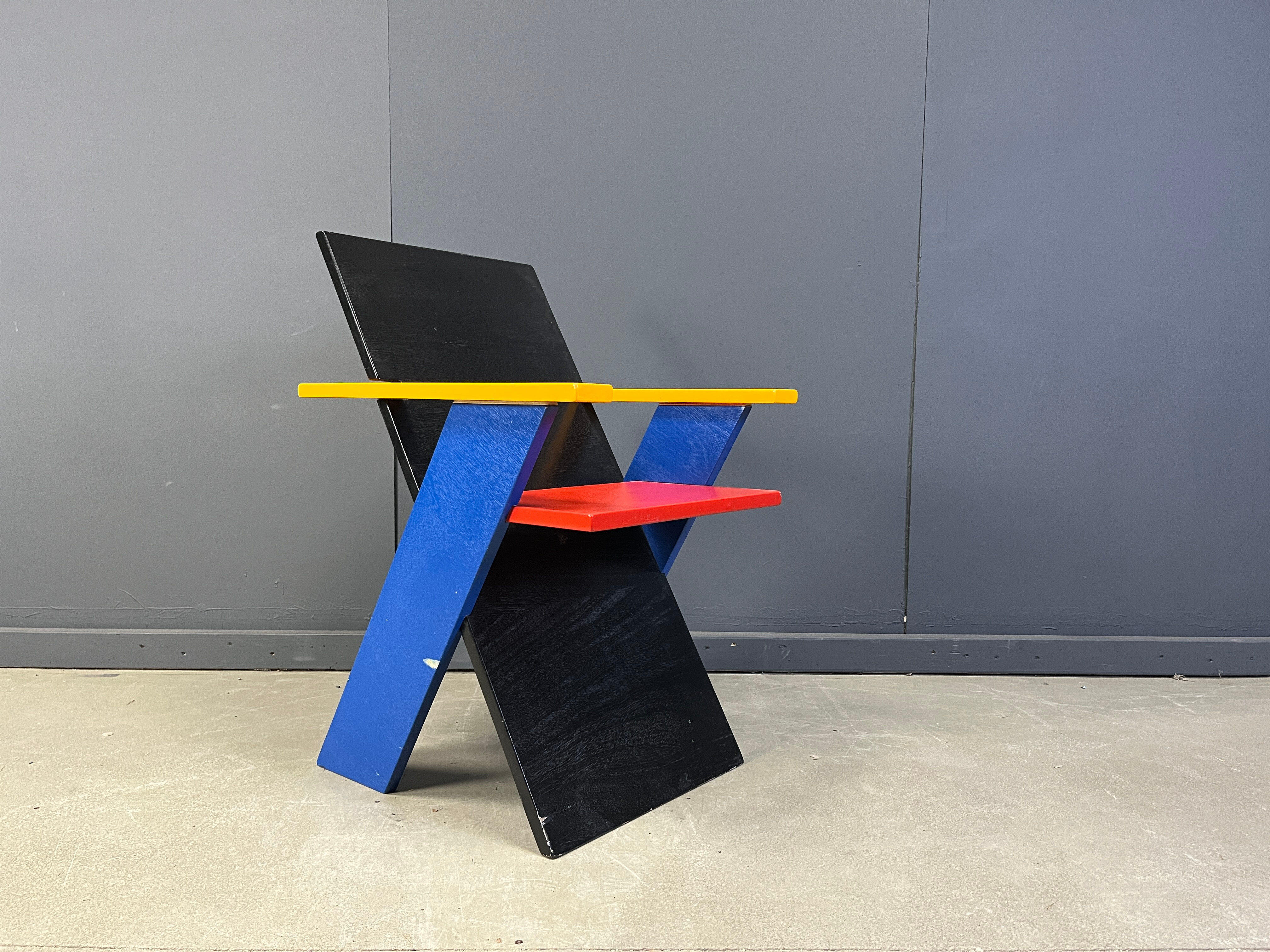 Colourful postmodern armchair, 1980s