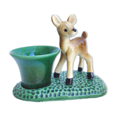 Old empty inkwell ceramic fawn pocket