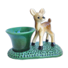 Old empty inkwell ceramic fawn pocket