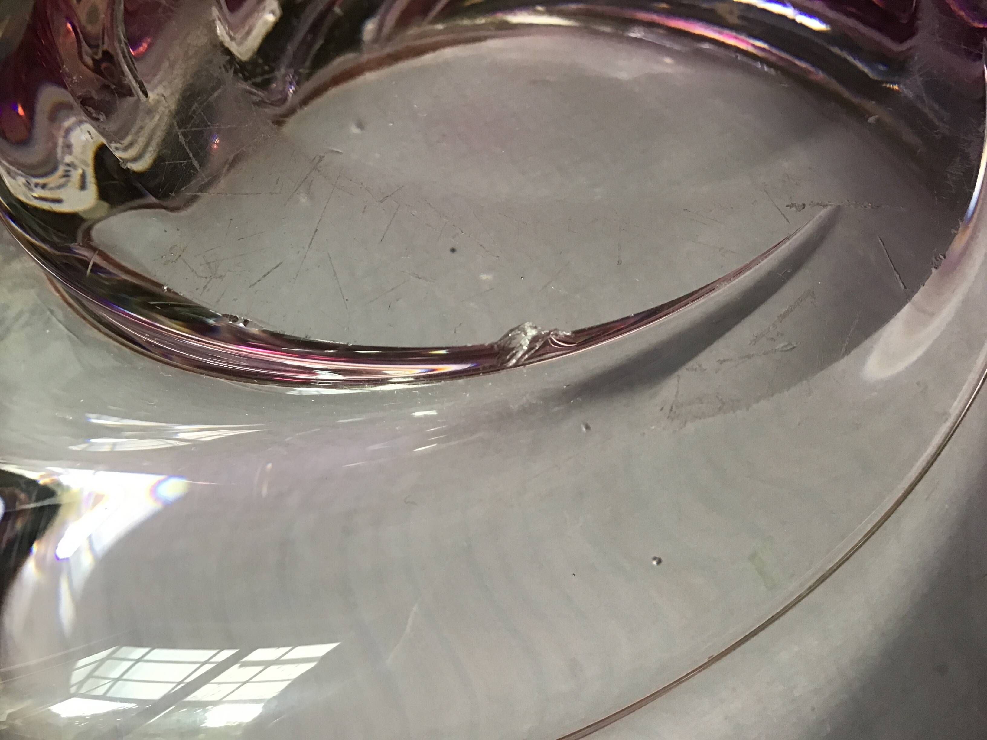 Val Saint-Lambert crystal centrepiece – Wave model circa 1950