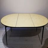 Wood-colored formica dining table