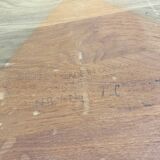 Table à manger ronde en teck avec pieds en acier, 1986