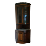 Large corner buffet in solid walnut Louis Philippe era around 1840