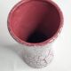 Vase diabolo vintage rose et blanc, 15 cm