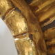Vintage sun mirror in wood and gold resin 43 cm