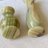 Paire de vases anciens en marbre onyx vintage