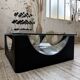 Table basse socle moulé et chrome, années 70