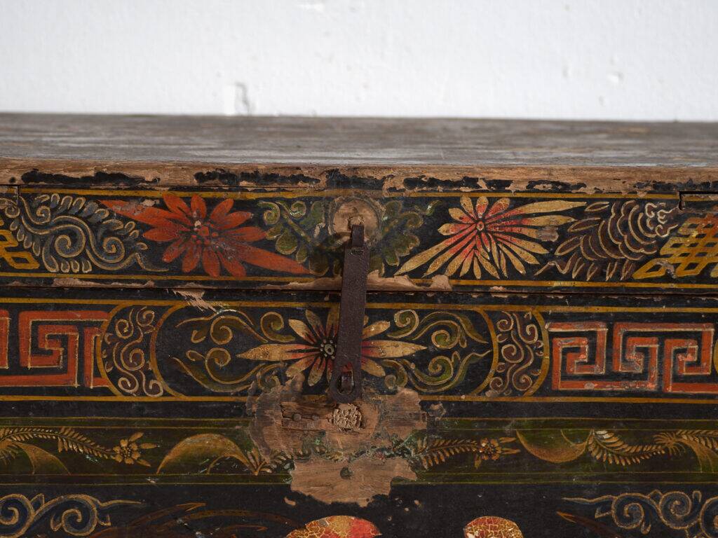 Antique Chinese chest painted in pine wood – China, circa 1900