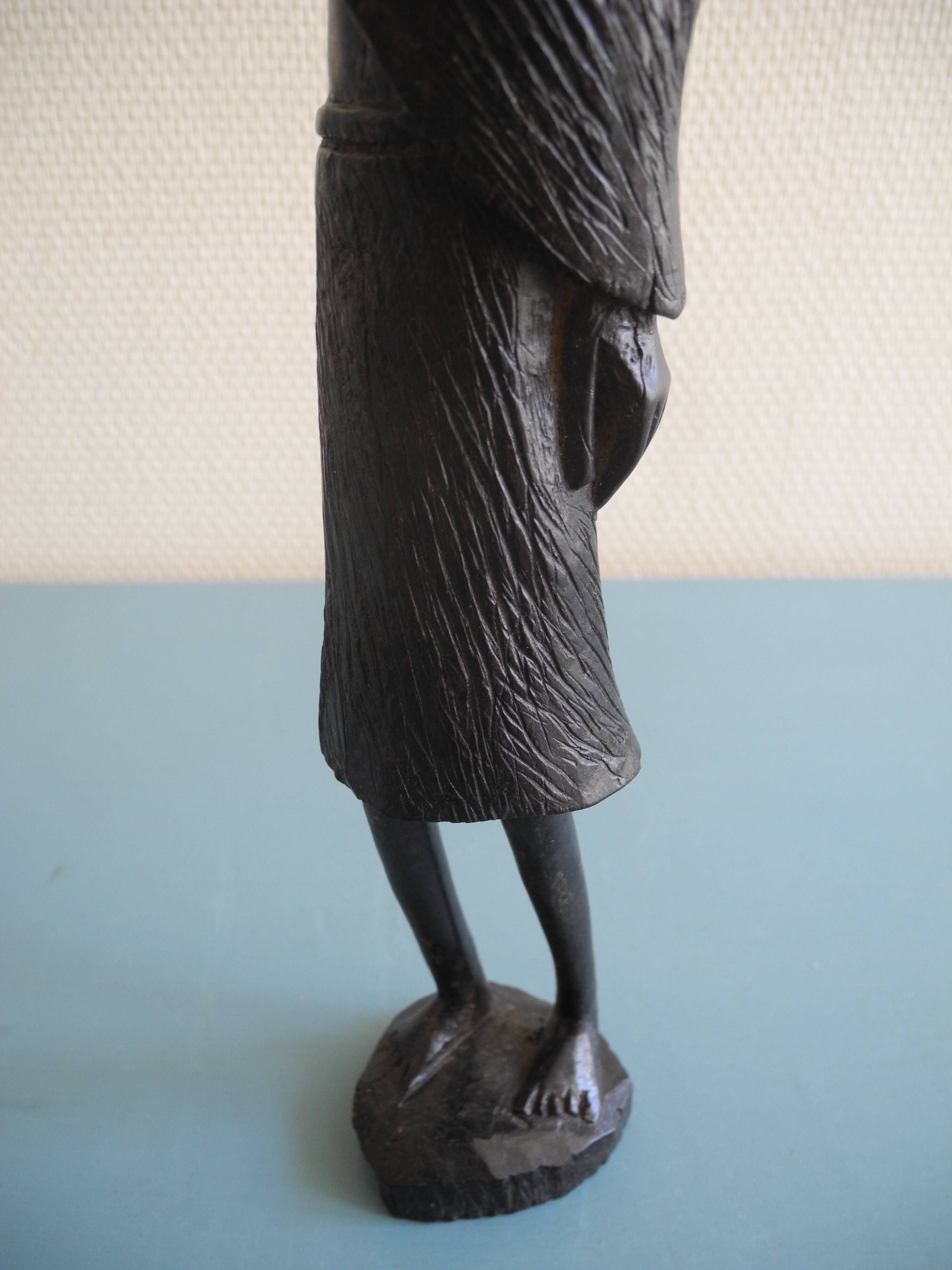 old wooden statuette african art ethnic vintage African wooden statue