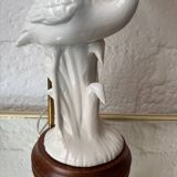 Porcelain lamp with pink flamingos from the 1980s.