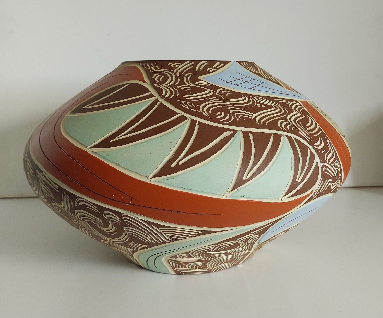 50s pottery vase numbered