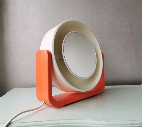 Miroir de maquillage avec lumière, Allibert, années 90