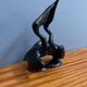 Black ceramic figurine of 2 Pelicans by Miroslav Smutny 1960s