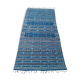 Carpet kilim blue and black handmade 127 x 217 cm