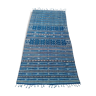 Carpet kilim blue and black handmade 127 x 217 cm