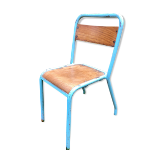 Sky blue community tolix chair circa 1950