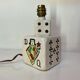 old ceramic desk lamp domino design and vintage card games 1950