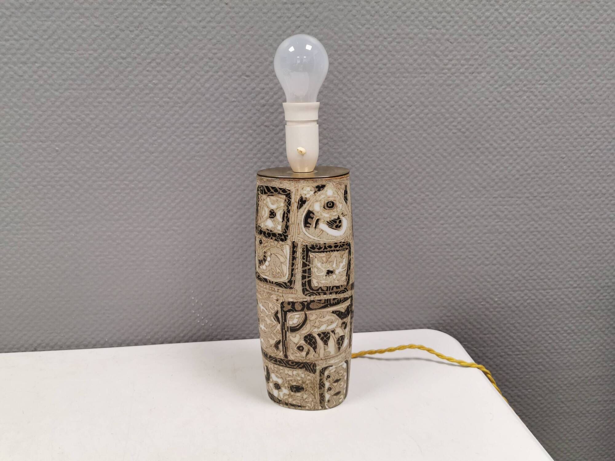 Large ceramic table lamp from Danish Royal Copenhagen.