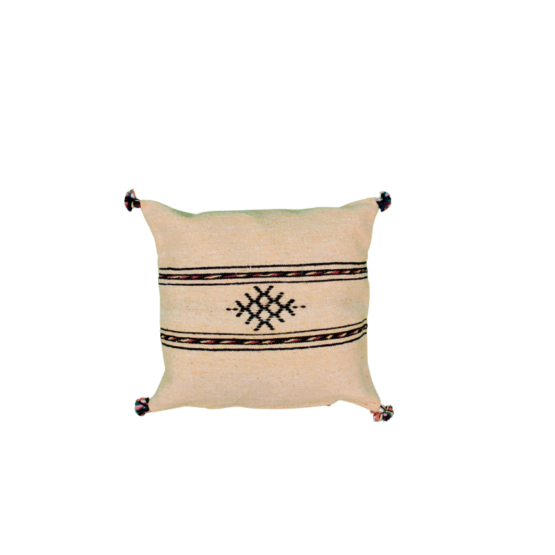 Moroccan pale yellow Berber cushion