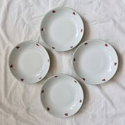 4 assiettes creuses vintage porcelaine – Motif cerises