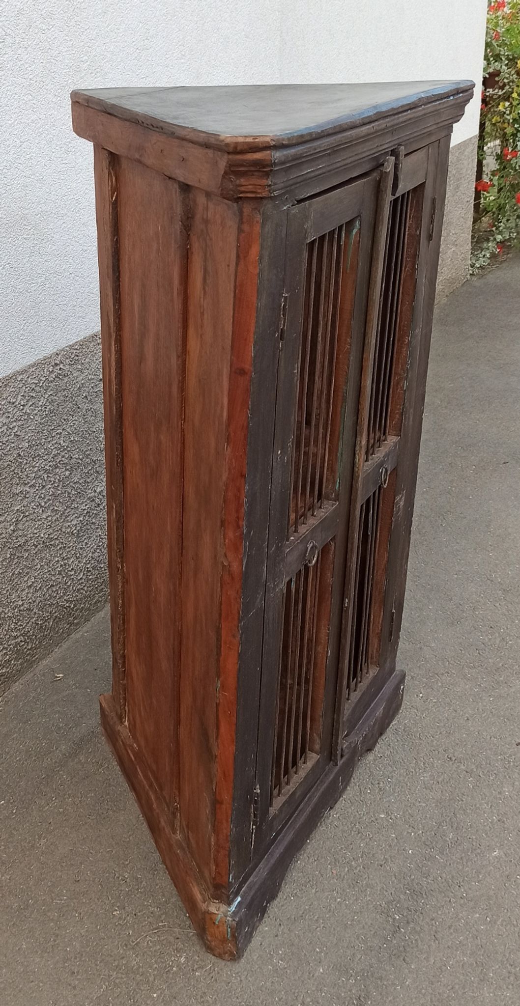 Old wooden corner cabinet