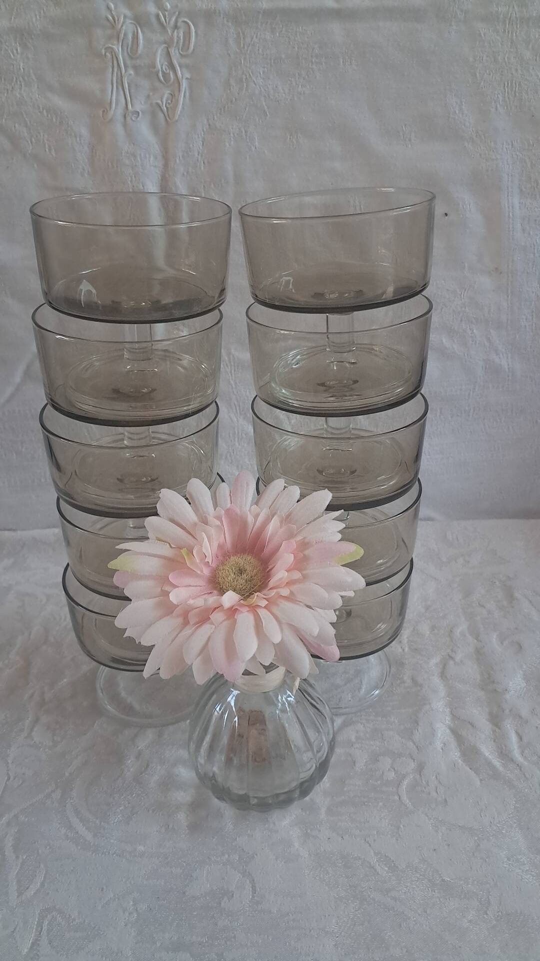 10 coupes en verre fumé