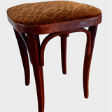 Art nouveau thonet stool bentwood and velvet