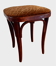 Tabouret art nouveau bois courbé et velour