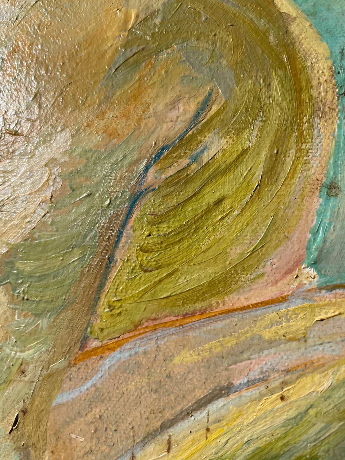 Tableau ancien huile sur toile nu féminin