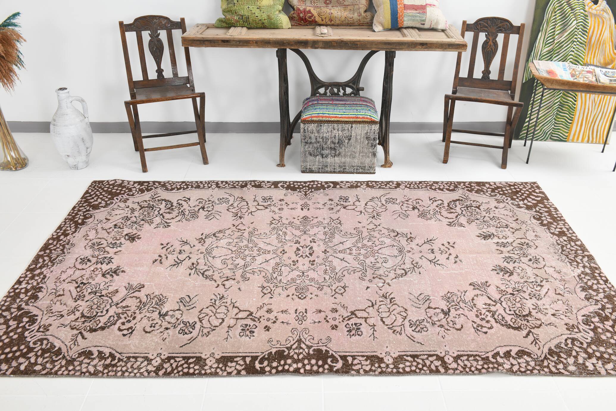 6x9 Classic Floral Persian Vintage Rug, 199x267Cm SK 2713