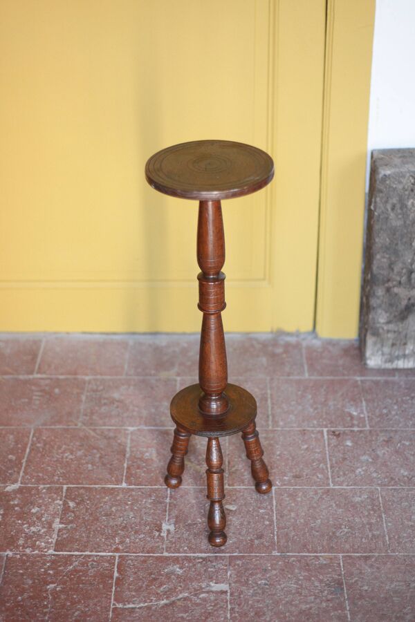 sellette bois vintage, sellette art déco, piedestal, colonne bois