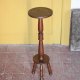 vintage wooden pedestal, Art Deco pedestal, column wood