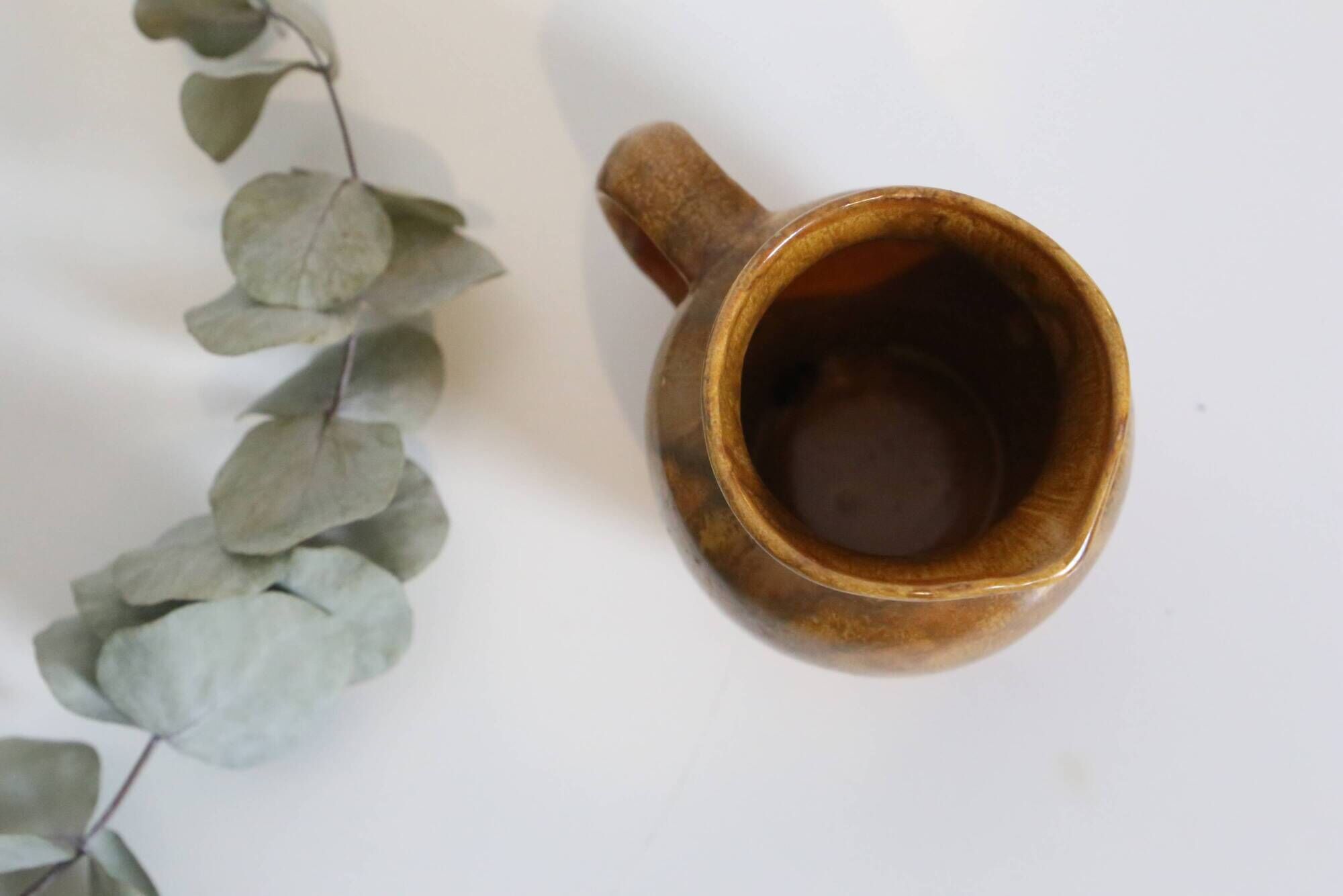 Stoneware milk pot, Henriot Quimper, made in France, vintage