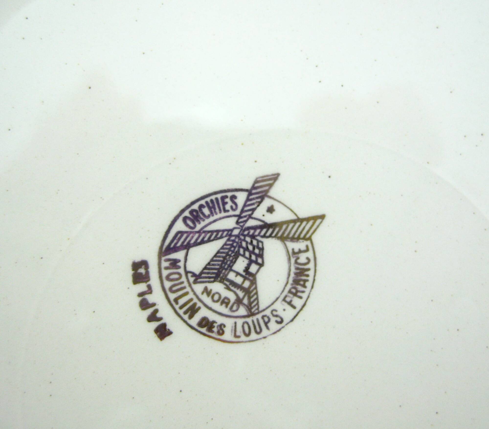 6 dinner plates - Orchies Moulin des Loups France - vintage 50s