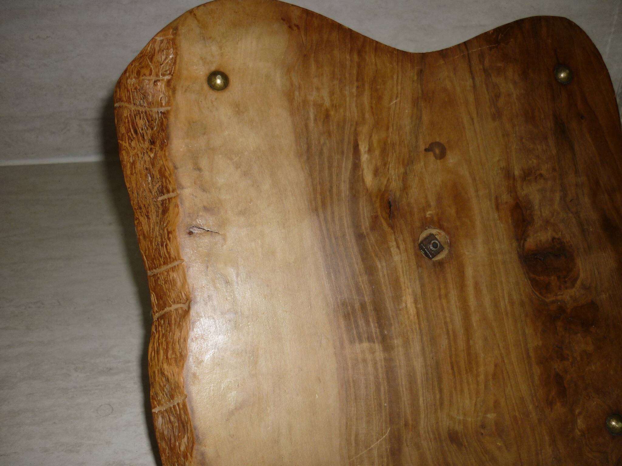 Cheese or charcurie tray in brutalist olive wood