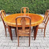 Oval table in cherry and zebrano