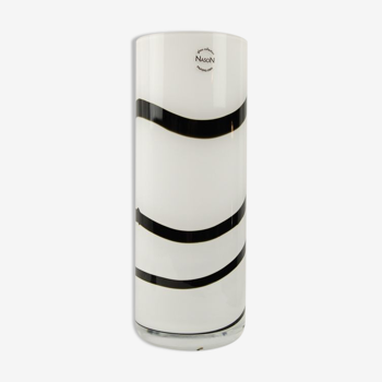 White and black Murano vase Carlo Nason